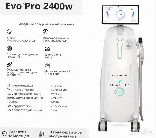 Диодный лазер люминес Эво Про 2400W