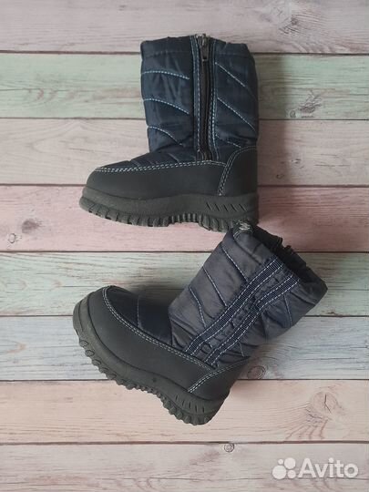 15,0см. Зимние сапоги на замке-молнии, б/у