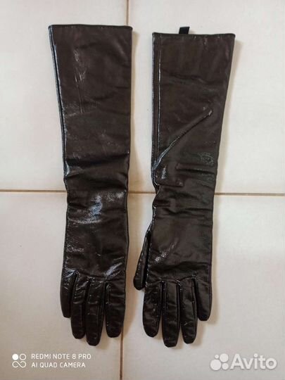 Перчатки женские кожаные новые длинные