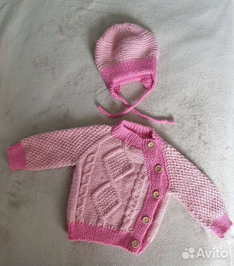 Вязаный костюм детский новый 6-9 месяцев