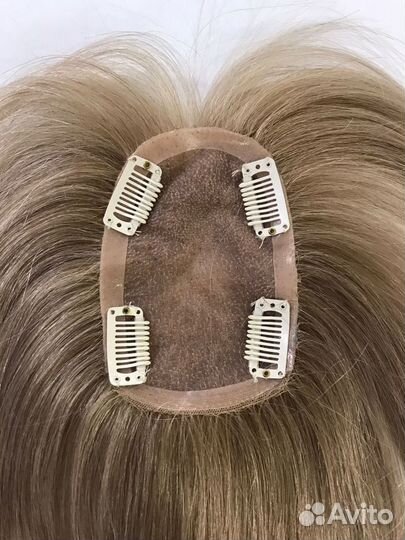 Накладка на пробор из натуральных волос