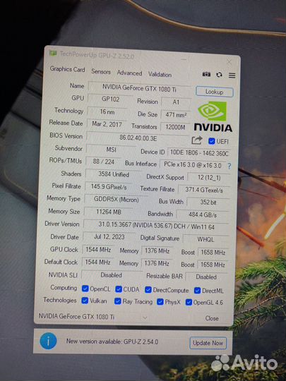 Видеокарта msi gtx 1080 ti 11 gb