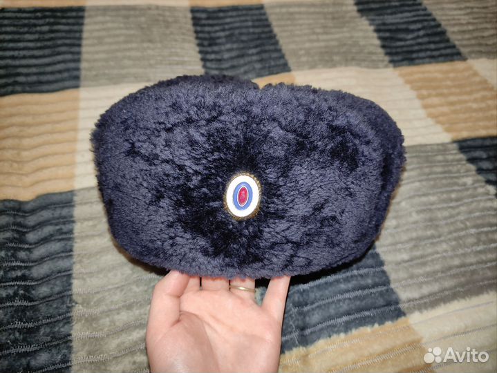 Шапка полиции зимняя синяя нового образца