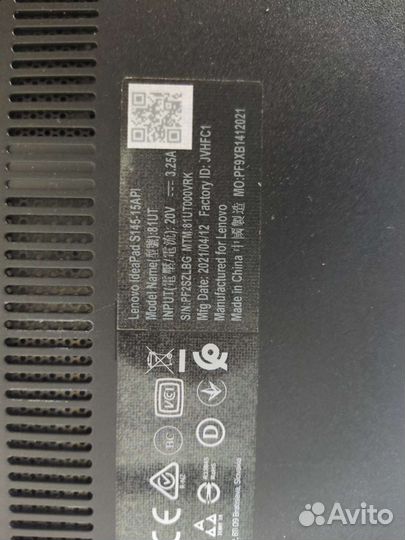 Ноутбук lenovo ideapad s145-15api