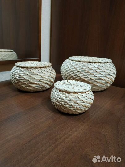 Набор шкатулок IKEA плетёные корзинки оригинал