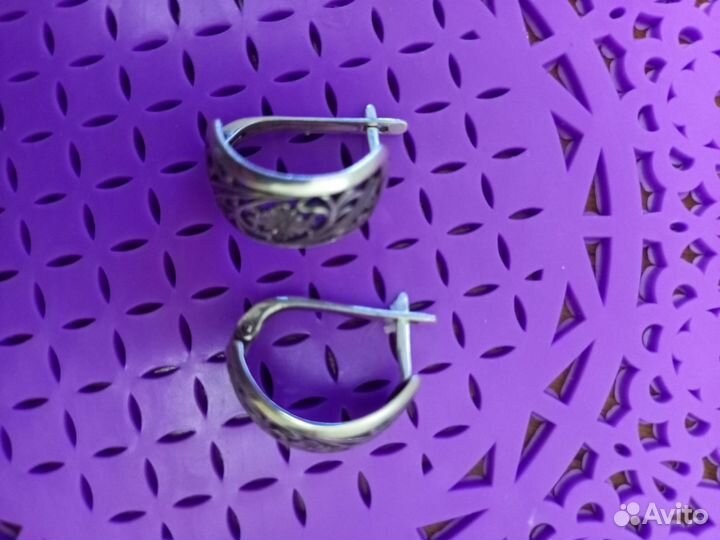 Серьги серебро винтаж925 пробы