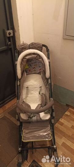 Детские санки коляска с большими колесами