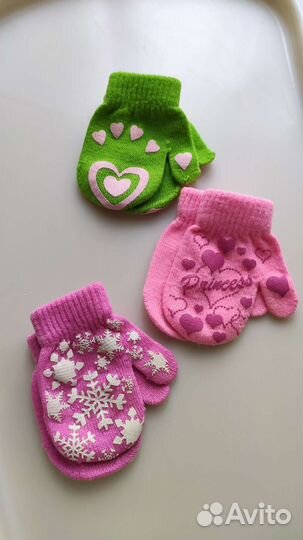 Варежки детские на 1-2 года
