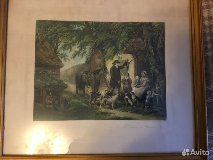 Старинная литография. Франция