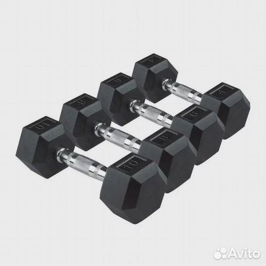 Гексагональный гантельный ряд от 2,5 до 25 кг