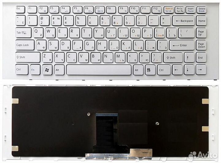 Клавиатура Sony Vaio VPC-EA белая с рамкой