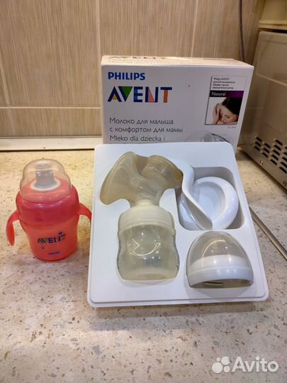 Молокоотсос avent ручной и поильник