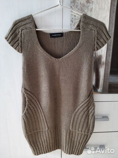 Вязаная туника жилет