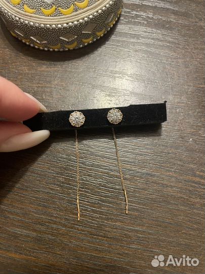 Серьги под золото