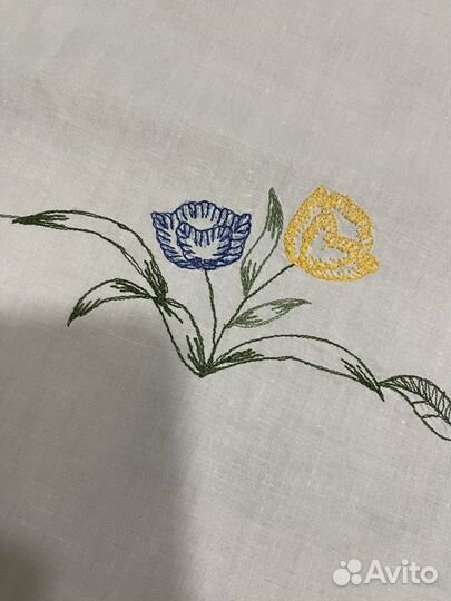 Скатерть с вышивкой винтаж, чайная