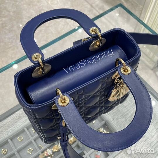 Сумка Lady Dior abcdior 20 см blue синяя