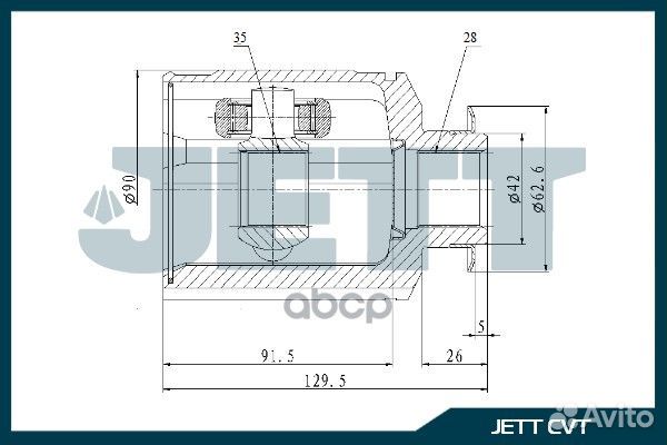 ШРУС внутренний jett V40-0003 V40-0003 jett