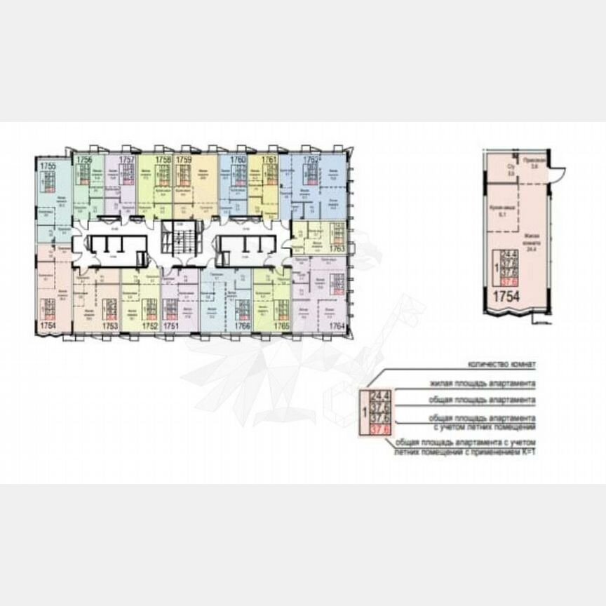 1-к. апартаменты, 37,6 м², 10/23 эт.