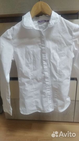Рубашка белая для девочек 146-152 разм