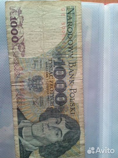 1000 злотых польша 1982 г