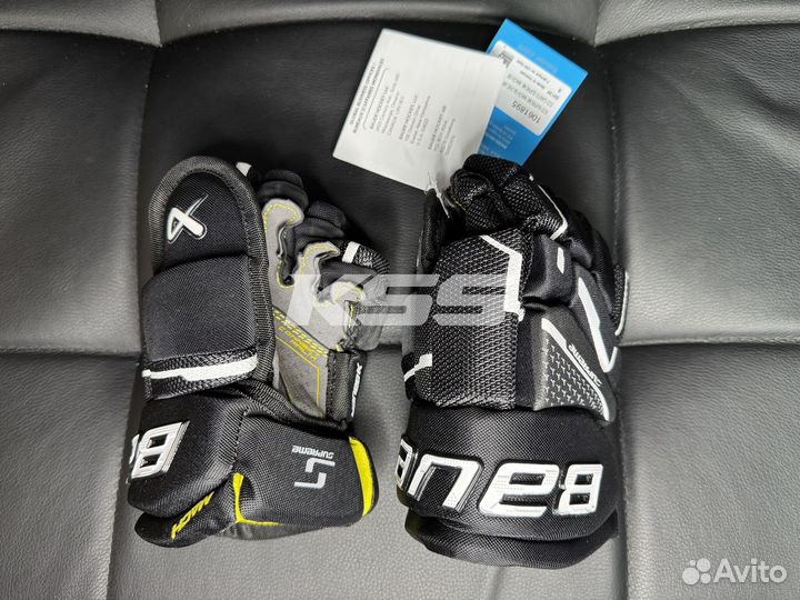 Хоккейные краги Bauer Supreme Mach Black-White