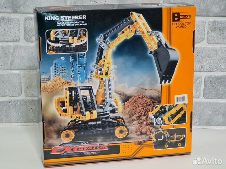 Конструктор Decool 3359 Экскаватор 2 в 1