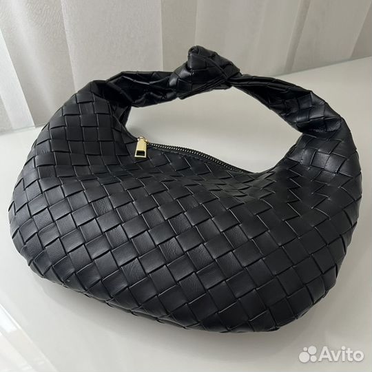 Сумка плетеная черная женская