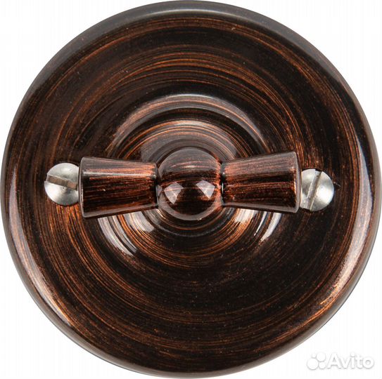 Выключатель Electraline двухклавишный медный век