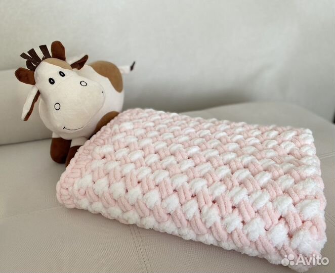 Детский плед плюшевый из пряжи Alize puffy