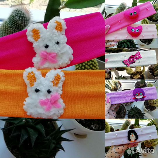 Повязка на голову ободок для девочки ручная работа