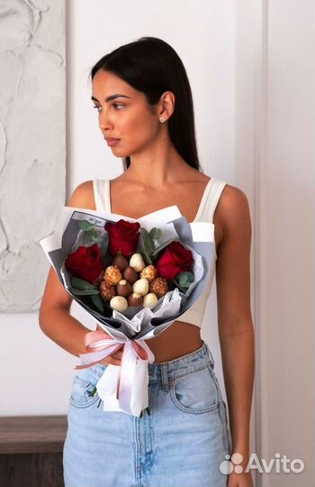 Букеты из клубники в шоколаде