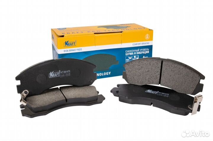 Колодки тормозные дисковые передние kraft KT 09147