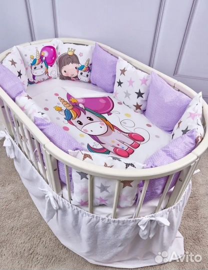 Бортики с одеялом в детскую кроватку