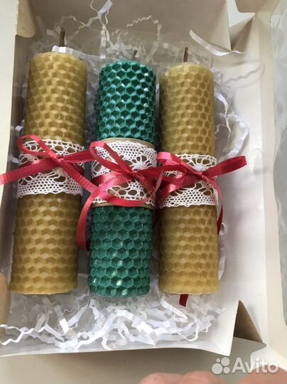 Подарочный набор свечей из вощины