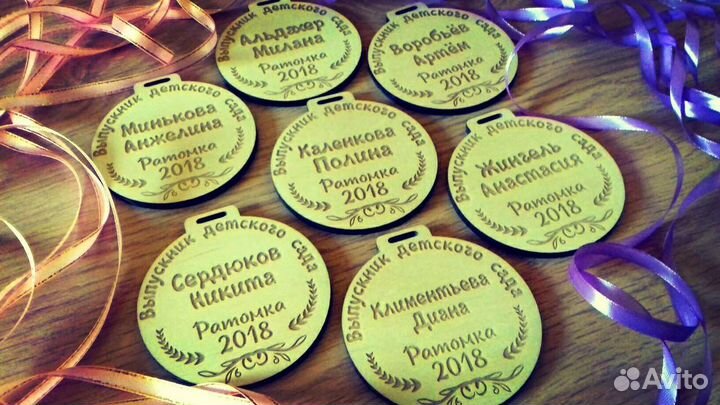 Медали с именами подарок на выпускной