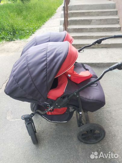Коляска детская для двойни 3 в 1