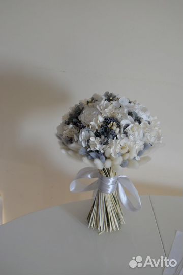 Букет невесты серый сухоцветы