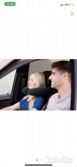 Надувная подушка-подголовник Intex 36х30х10см