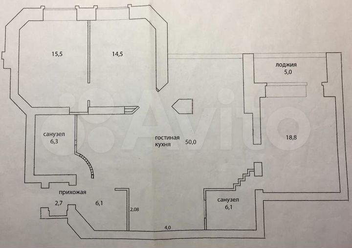 4-к. квартира, 125,1 м², 2/5 эт.