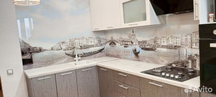 Фартук кухонный заказать стекло под мрамор