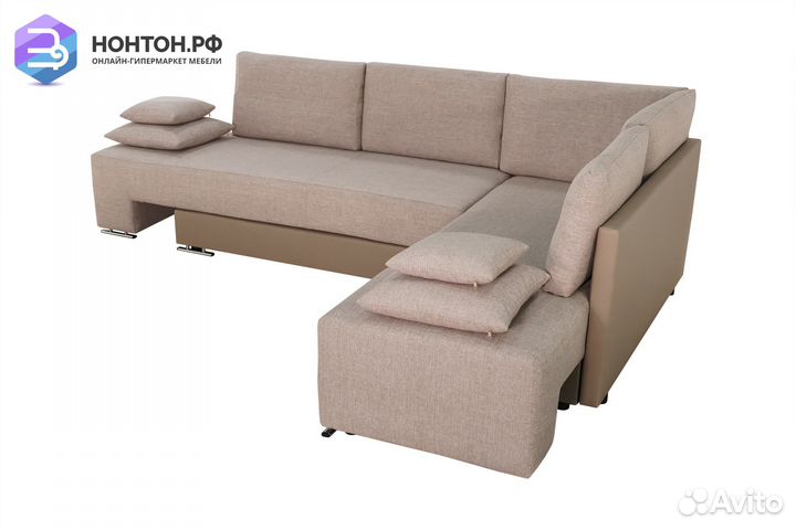 Диван угловой трансформер Премьер светло-бежевый