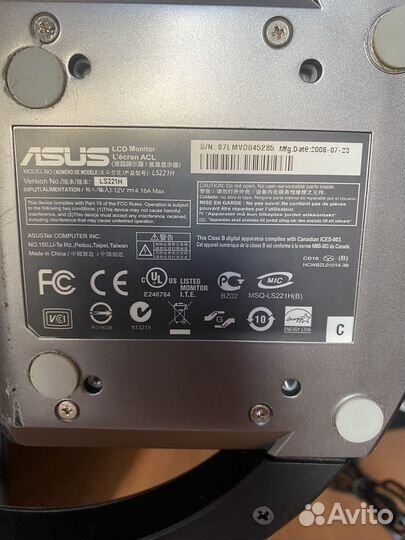 Монитор Asus LS221H 22