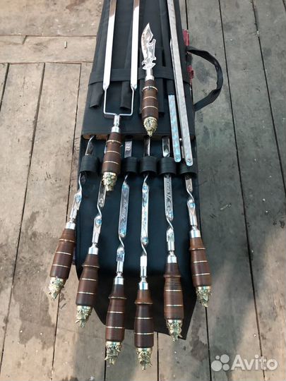 Шампура подарочные, ручки текстолит