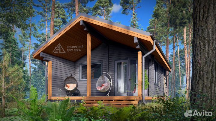 Баня 5,6х13,5 из профилированного бруса