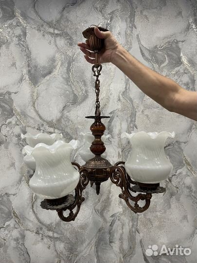Старинная люстра медь