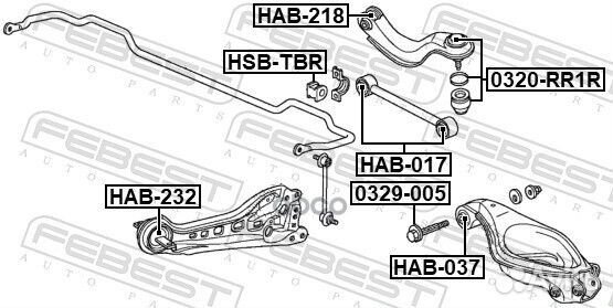 Сайлентблок заднего продольного рычага HAB232 F