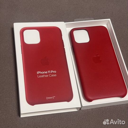 Чехол Apple iPhone 11 Pro Leather Case Red