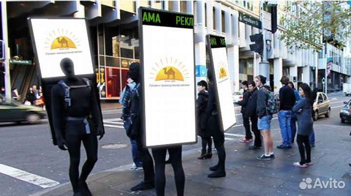 Световой короб-рюкзак в аренду, промо, BTL