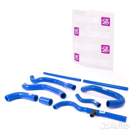 Патрубок двигателя для ваз 2112 синий силикон prof