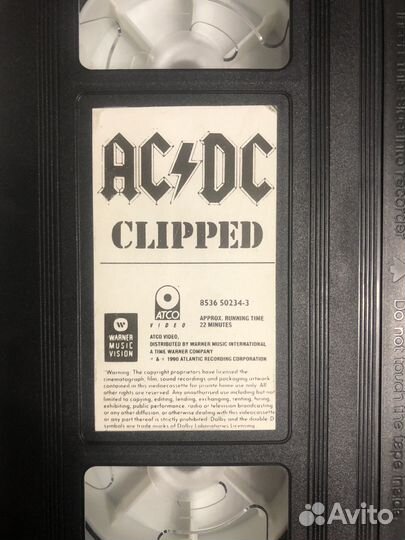 Ac dc clipped vhs видеокасета